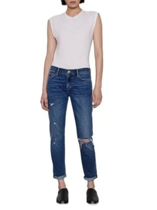 Frame Denim Denim - FRAME Le Garcon Eaton Blue Straight Leg Jeans Sz 25